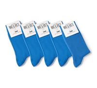 Mat & Vic's blaue Socken Herren 47-50, feine Strümpfe aus Cotton Baumwolle gekämmt, Herrensocken für Freizeit, für Business Männer Damen, blue, blue socks, Größe 47-50, 5 Paar