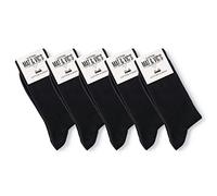 Mat & Vic's schwarze Socken Herren 47-50, feine Strümpfe aus Cotton Baumwolle gekämmt, Herrensocken für Freizeit, für Business Männer Damen, schwarz/black socks men & women, Größe 47-50, 5 Paar