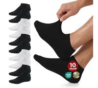 Mat & Vic's Sneaker Socken Herren - Schwarz-Weiß, 39-42, 10 Paar