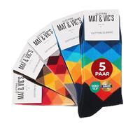 Mat & Vic's Socken Herren 35-38, feine Strümpfe aus Cotton Baumwolle gekämmt, Herrensocken für Freizeit, für Business Männer Damen, Diamond Mix 1 - kariert Karomuster Raute bunt, 5 Paar