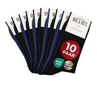 Mat & Vic's Socken Herren 43-46, feine Strümpfe aus Cotton Baumwolle gekämmt, Herrensocken für Freizeit, für Business Männer Damen, schwarz dunkelblau navy blau, 10 Paar