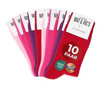 Mat & Vic's Socken Herren 47-50, feine Strümpfe aus Cotton Baumwolle gekämmt, Herrensocken für Freizeit, für Business Männer Damen, pink rosa lila rot Berry Colors, 10 Paar