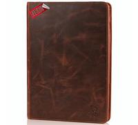 MATADOR „Barcelona“ Echt Leder Dokumentenmappe A4 mit RFID Schutz | Aktenmappe für Herren Konferenzmappe mit YKK Reißverschluss & Tablet-Fach | Ringbuch-Mappe DIN A4 Arbeitsmappe in Vintage Braun