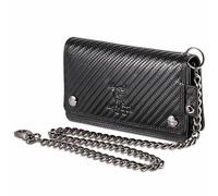 MATADOR Biker Geldbörse mit Kette Leder #Dallas mit edler Geschenkbox, Eleganter Geldbeutel mit Kette Herren und RFID Blocker, Luxus Ketten Geldbörse Herren Viele Kartenfächer, Schwarz Carbon