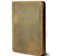 MATADOR Echt Leder Dokumentenmappe A4 mit RFID Schutz #Barcelona, Leder Aktenmappe für Herren, Konferenzmappe mit YKK Reißverschluss & Tablet-Fach, Ringbuch-Mappe DIN A4 Arbeitsmappe in Braun Hunter