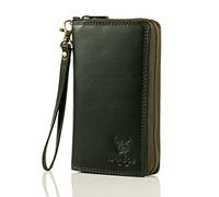 MATADOR Geldbörse Damen Grün Leder #Cadiz mit edler Geschenk Box, Elegante Geldbeutel Leder mit RFID Wallet, Luxus Brieftasche Damen Geschenk mit Viele Kartenfächer in Grün