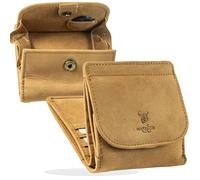 MATADOR Geldbörse Herren Klein Leder Wien Mini Geldbeutel mit edler Geschenk Box, Elegantes Portmonee Klein mit RFID Blocker, Luxus Kleine Geldbörse Herren mit vielen Fächern in Braun Hell