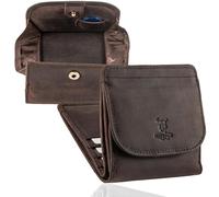 MATADOR Geldbörse Herren Klein Leder Wien Mini Geldbeutel mit edler Geschenk Box, Elegantes Portmonee Klein mit RFID Blocker, Luxus Kleine Geldbörse Herren mit vielen Fächern in Braun Dunkel