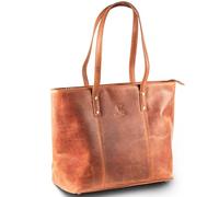 MATADOR Handtasche Damen Groß Leder #PARIS, elegante Damen-Schultertaschen für Büro, Ledertasche mit viel Platz, Shopper Tasche oder Braune Handtasche, Perfekte Umhängetasche für Alltag, Braun Vintage