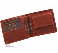 MATADOR Herren Geldbörse Portemonnaie Leder Viele Fächer Querformat | Männer Geldbeutel Herren Leder mit RFID Schutz | Echtleder Brieftasche Portmonee Viele Karten Fächer | Cardholder Vintage Braun