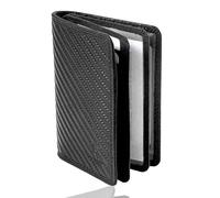 MATADOR Hülle Fahrzeugpapiere Leder #Porto mit edler Geschenk Box, Elegante RFID Blocker Kartenhülle, Luxus Business Card Case Viele Kartenfächer in Schwarz Carbon