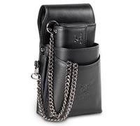 MATADOR Kellner Geldbörse Leder #VICIO inkl. XXL Kellnertasche mit Gürtel Schlaufe, Luxus Kellnerportemonnaie Leder mit edler Geschenk Box und RFID Schutz inkl. robuster Metall Kette, Schwarz Nappa