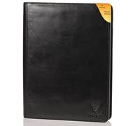 MATADOR Konferenzmappe A4 „Barcelona“ | ECHT Leder Schreibmappe mit YKK Reißverschluss & Tabletfach | Dokumentenmappe DIN A4 mit RFID/NFC Schutz | Ringbuch-Mappe Aktenmappe in Nappa Schwarz