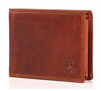 MATADOR Leder Geldbörse Herren Groß - Portemonnaie mit TüV Geprüftem RFID Schutz - Brieftasche Viele Fächer - Großer Geldbeutel Vintage Braun
