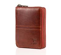 MATADOR Leder Portemonnaie Herren #Cordoba mit edler Geschenk Box, Elegante Leder Geldbörse mit RFID Blocker, Luxus Herren Geldbörse mit Reißverschluss und Viele Kartenfächer in Braun Vintage