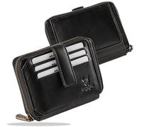 MATADOR Leder Portemonnaie Herren #Granada NEXTGEN mit edler Geschenk Box, Elegante Herren Geldbörse Leder mit RFID Blocker, Luxus Geldbörse mit Reißverschluss und Viele Kartenfächer in Schwarz Nappa