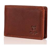 MATADOR Mini Geldbörse Portmonee | Männer Geldbeutel mit RFID Blocker Kleines Portemonnaie Leder | Kleiner Ledergeldbeutel Herren und Damen mit Geschenk-Box | Vintage Braun