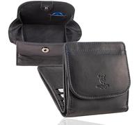 MATADOR Mini Portemonnaie Herren Leder Wien Mini Wallet mit edler Geschenk Box, Eleganter Kleiner Geldbeutel Herren mit RFID Blocker, Luxus Geldtasche Klein mit vielen Fächern in Blau Navy