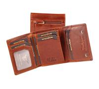 MATADOR Slim Wallet New York Leder - Kreditkartenetui mit Münzfach & RFID-Schutz - Kleiner Echtleder Geldbeutel - inkl. Geschenk-Box - Herren Portmonee für Karten & Münzen - Vintage Braun