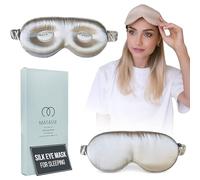 MATASSE Silk Your Life Seidenaugenmaske - 3D-konturierte Augenmaske zum Schlafen, Augenabdeckung, Schlafmaske mit Riemen für Frauen, Champagner