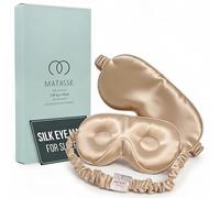 MATASSE Schlafmaske Seide 3D Aus 22 Momme Maulbeerseide Klasse 6A, Seiden Schlafmaske Mit Konturierten Augenmulden Für Damen Und Herren, Italienisches Design, Farbe: Champagner