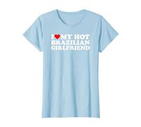 Matching Couples Ideas I Love My Hot Brazilian Girlfriend T-Shirt, Schwarz, Unisex-Erwachsene, Klein, V-Ausschnitt mit Kurzarm, Klassisch, Cartoon-T-Shirts für Mädchen