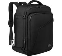 MATEIN 40L Reiserucksack Handgepäck Flugzeug, Erweiterbar 50x35x20cm Herren Cabin Bag Leichtgewicht Reise Rucksack Damen Schulrucksack Carry On Travel Backpack für Business, Arbeit, Schwarz