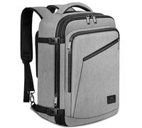 MATEIN 40L Rucksack Handgepäck Flugzeug, Erweiterbar 50x35x20cm Herren Handgepäck Rucksack Leichtgewicht Reiserucksack Damen Schulrucksack Carry On Travel Backpack für Business, Arbeit, Grau