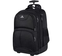MATEIN Business Trolley Reiserucksack mit Rollen, Groß Rolling 17 Zoll Laptop Rucksack Reisetasche mit Rädern Herren Handgepäck Laptoptasche Damen Reisekoffer Aaktenkoffer für Schule, Arbeit, Schwarz