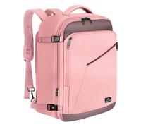 MATEIN Groß Rucksack Herren 50L, Air France Travel Backpack Erweiterbar Arbeitsrucksack Wasserabweisend Reiserucksack 55x35x25cm Carry-On Damen Cabin Bag Tagesrucksack für Bussiness, Rosa Grau