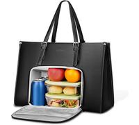 MATEIN Laptoptasche Damen mit isoliertem Lunch-Fach, Laptop-Handtasche 15,6 Zoll, große Arbeitstasche Damen, wasserdichte Aktentasche, Shopper-Tasche aus Leder, Schultertasche für Business und Schule,