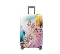 Mateju 2024 Kofferschutzhülle Elastisch Kofferhülle 18-32 Zoll, 3D Papagei Ducken Cover Reisekoffer Hülle Trolley Case Schutzhülle Luggage Cover Kofferbezug (Blume,S)