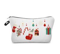 Mateju 2er-Pack Kosmetiktasche, Kulturtasche Damen, Süßer Weihnachten Tragbare Kulturbeutel Druck Make up Tasche, Kosmetiktasche Klein mit Reißverschluss für Tägliche Reisen (Geschenke)