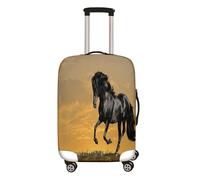 Mateju 3D Pferd Kofferschutzhülle Elastisch Kofferhülle, Gepäck Cover 18-32 Zoll Reisekoffer Hülle Trolley Case Schutzhülle Waschbare Staubdichte Kofferbezug (Sonnenuntergang,L)