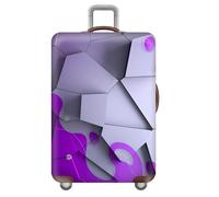 Mateju Elastisch Kofferschutzhülle, 3D Geometrische Kofferhülle Gepäck Cover, Reisekoffer Hülle Waschbare Trolley Case, Kofferbezug für 18-32 Zoll Koffer (Geometrisch,L: 26-28 Zoll)