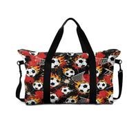 Mateju Reisetasche, 30L Sporttasche mit Abnehmbar Schultergurt,Drucken Fußball, Faltbare Leicht Handgepäck Tasche (Fußball 3,56.5x6.3x12.99cm)