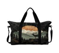 Mateju Reisetasche, 30L Sporttasche mit Abnehmbar Schultergurt,Drucken Landschaft, Faltbare Leicht Handgepäck Tasche (Mond,56.5x6.3x12.99cm)