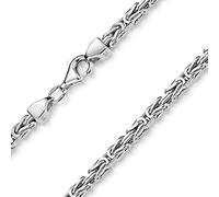 MATERIA 925 Silber Königskette Herren Halskette 3mm diamantiert rhodiniert 45 50 55 60 65 70 80cm + Schmuck Box #K56, Länge Halskette:65 cm