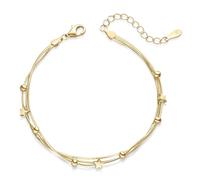 Materia Armband Gold Damen Kugeln Sterne Silber 925 vergoldet verstellbar SA-150
