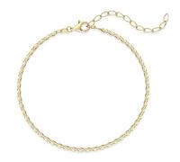 MATERIA Armband Panzerkette Gold - 925 Silber vergoldet1,8mm 18-23cm Länge verstellbar Damen Herren SA-25-Gold