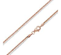 MATERIA Criss Cross Kette Damen Silber 925 bicolor - Collier Rosegold gedreht 42cm diamantiert in Schmuck Etui CO-34