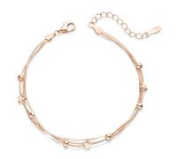 Materia Damen Armband Kugeln Sterne Silber 925 rosegold vergoldet SA-149
