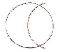 MATERIA Damen Halskette Collier Rosegold 2in1-925 Silber Tonda Kette Halsreif 45cm rhodiniert vergoldet + Etui CO-19