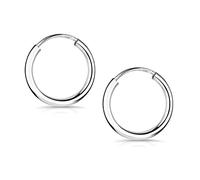 Materia Damen Mädchen Ohrringe Creolen 16mm aus 925 Sterling-Silber dünn SO-41