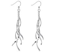 MATERIA Damen Ohrhänger Spirale 92mm - 925 Sterling Silber Ohrringe hängend lang mit Geschenk-Box SO-93-Silber