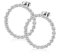 MATERIA Damen Ohrstecker Kreis Silber 925 - Ohrringe Stecker Ringe rund groß offen mit Zirkonia in Etui SO-409