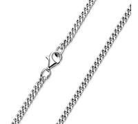 Materia Flache Panzerkette Silber 925 Herren Damen 3mm rhodiniert 60cm K27-60cm