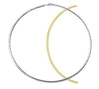 MATERIA Halskette Damen Collier Silber 925 - Wende Kollier 42 cm Gold vergoldet Tonda-Kette Halsreif Hochzeit CO-18-42cm