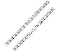 Materia Herren Armband Panzerkette Silber 925 - Männer Panzerarmband flaches 6mm breit SA-63-22