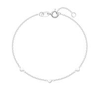 Materia Herz Armband 925 Silber - zarte Damen Armkette Sterlingsilber verlängerbar 16,5cm + 2cm SA-104-Silber